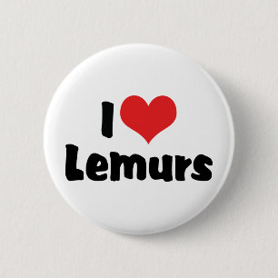 Badge Rond 5 Cm Je suis amoureux des lémuriens à cœur