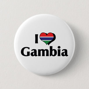 Badge Rond 5 Cm Je suis amoureux du drapeau gambien