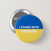 BADGE ROND 5 CM JE SUIS AVEC LE BOUTON UKRAINE (Devant & derrière)
