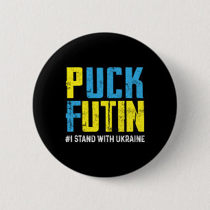 Badge Rond 5 Cm Je suis avec l'Ukraine Arrêtez Poutine Ukraine Ukr