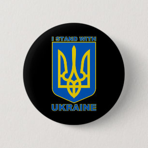 Badge Rond 5 Cm Je suis avec l'Ukraine Drapeau ukrainien
