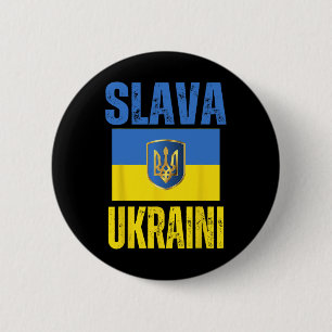 Badge Rond 5 Cm Je suis avec l'Ukraine Drapeau ukrainien de soutie