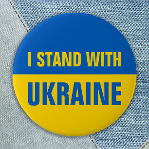 Badge Rond 5 Cm Je Suis Avec L'Ukraine Pour Soutenir Le Drapeau Uk