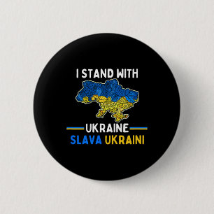 Badge Rond 5 Cm Je suis avec l'Ukraine Slava Ukraini Soutien à la