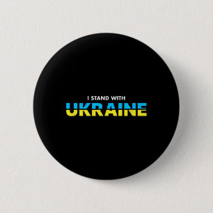 Badge Rond 5 Cm Je suis avec l'Ukraine soutien citation drapeau uk