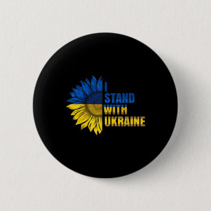 Badge Rond 5 Cm Je suis avec l'Ukraine - Soutien de tournesol et U