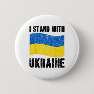 Badge Rond 5 Cm Je suis avec l'Ukraine Soutien Ukraine Drapeau Ukr