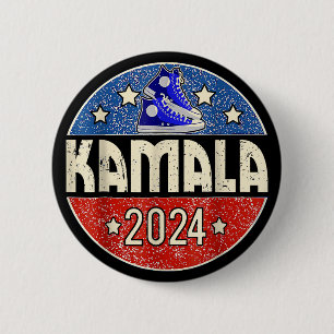 Badge Rond 5 Cm Je suis avec son vote Kamala pour le président Kam