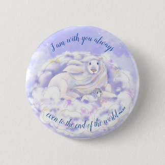 Badge Rond 5 Cm Je suis avec toi toujours Lion et agneau | Bouton
