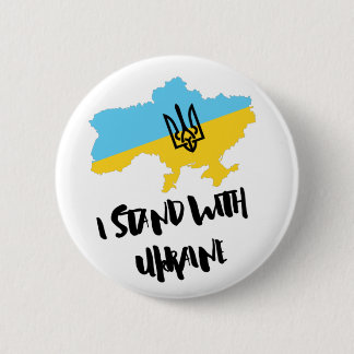 Badge Rond 5 Cm Je suis avec Ukraine Flag - Soutenez les Ukrainien