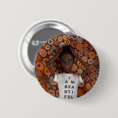 Badge Rond 5 Cm Je suis beau bouton - Nzinga (Devant & derrière)