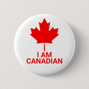 Badge Rond 5 Cm Je suis Canadien ,canada,canadien,fierté,nation,na