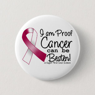 Badge Rond 5 Cm Je suis cancer de la gorge de preuve peux être