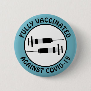 Badge Rond 5 Cm Je suis complètement vacciné contre le bouton Covi
