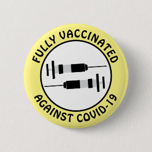Badge Rond 5 Cm Je suis complètement vacciné contre le bouton Covi