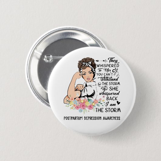 Badge Rond 5 Cm Je Suis Conscience De La Tempête D'APRÈS-PARTUM (Devant & derrière)