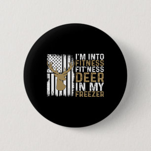 Badge Rond 5 Cm Je suis dans Fitness Fitness Deer dans mon Congéla