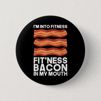 Badge Rond 5 Cm Je Suis Dans La Bacon De Fitness Dans Ma Bouche T 