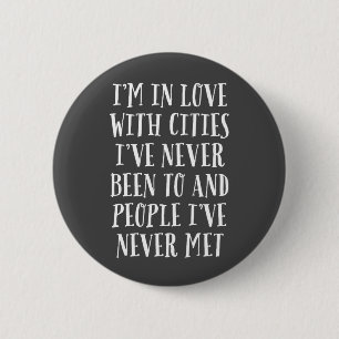 Badge Rond 5 Cm Je suis dans l'amour avec des villes