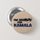 Badge Rond 5 Cm Je suis des noix de coco pour Kamala Harris Funny (Devant & derrière)