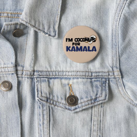 Badge Rond 5 Cm Je suis des noix de coco pour Kamala Harris Funny (En situation)