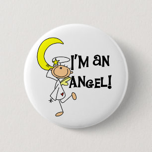 Badge Rond 5 Cm Je suis des T-shirts et cadeaux d'ange