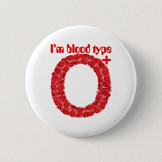 Badge Rond 5 Cm Je suis du groupe sanguin O positif (Devant)