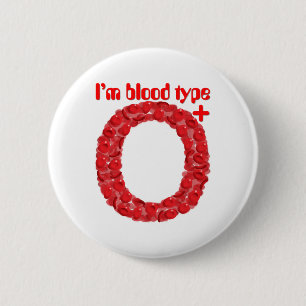 Badge Rond 5 Cm Je suis du groupe sanguin O positif