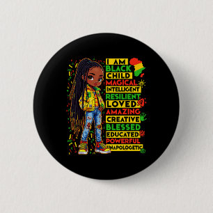 Badge Rond 5 Cm Je Suis Enfant Noir Mois De L'Histoire Afro-Améric