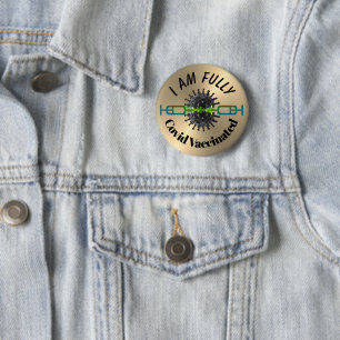 Badge Rond 5 Cm Je Suis Entièrement Vacciné Insigne De Bouton De