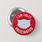 Badge Rond 5 Cm Je suis entièrement vacciné - Pas de masque nécess (Devant & derrière)