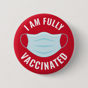 Badge Rond 5 Cm Je suis entièrement vacciné - Pas de masque nécess
