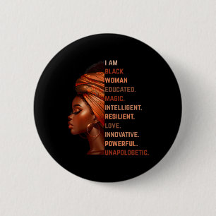 Badge Rond 5 Cm Je Suis Femme Noire Éduquée Magique Intelligente M