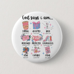 Badge Rond 5 Cm Je Suis Fête des mères Motivation chrétienne Maman