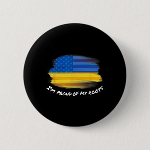Badge Rond 5 Cm Je suis fier de mes racines - Vintage ukrainien am