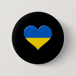 Badge Rond 5 Cm Je suis fier du drapeau national de l'Ukraine, cœu