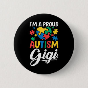 Badge Rond 5 Cm Je Suis Fier Gigi Love Heart Sensibilisation sur l