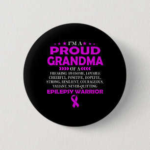 Badge Rond 5 Cm Je suis fière grand-mère de guerrier d'épilepsie T