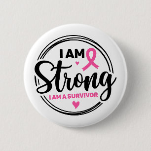 Badge Rond 5 Cm Je Suis Forte Sensibilisation au Cancer du Sein