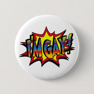 Badge Rond 5 Cm Je suis Gay Burst