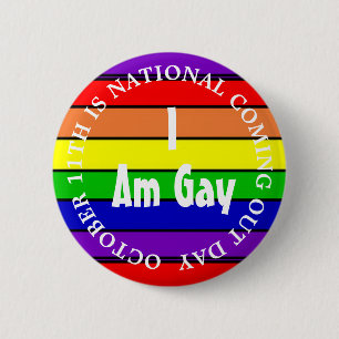 Badge Rond 5 Cm Je suis gay, le jour de la sortie nationale