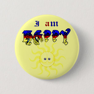Badge Rond 5 Cm Je suis heureux_