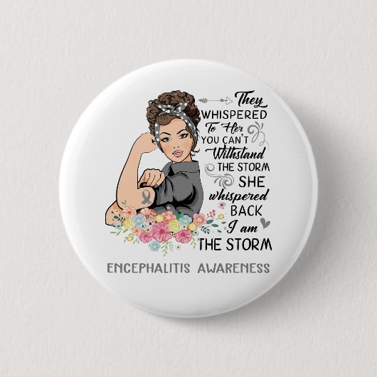 Badge Rond 5 Cm Je Suis La Conscience De L'ENCEPHALITE De Tempête (Devant)