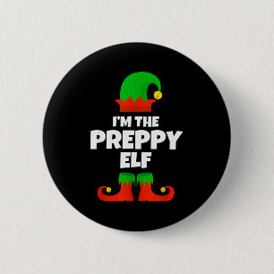 Badge Rond 5 Cm Je suis la famille d'elfe prépa Pyjama Noël Drôle