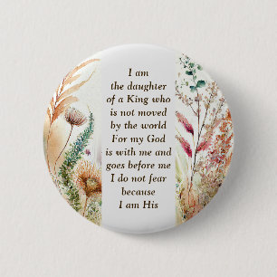 Badge Rond 5 Cm Je suis la fille d'une citation de la foi chrétien