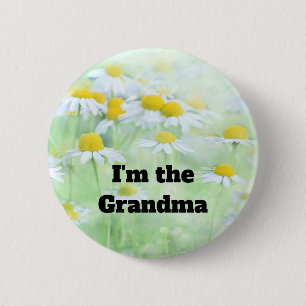 Badge Rond 5 Cm Je suis la grand-mère de jolies marguerites dans u