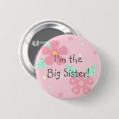 Badge Rond 5 Cm Je suis la grande soeur ! Bouton (Devant & derrière)