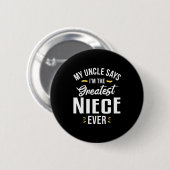 Badge Rond 5 Cm Je Suis La Plus Grande Nièce Jamais (Devant & derrière)