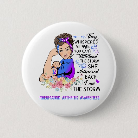 Badge Rond 5 Cm Je Suis La Tempête Rhumatoïde Sensibilisation À L' (Devant)
