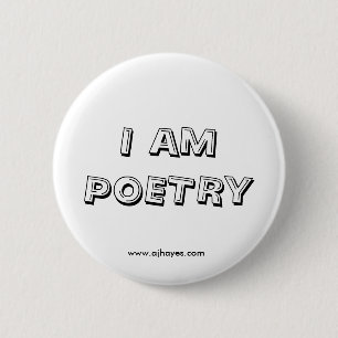 Badge Rond 5 Cm Je suis le bouton w/Website de poésie